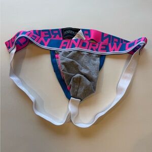 Andrew Christian Men's Blue and Gray Jockstrap